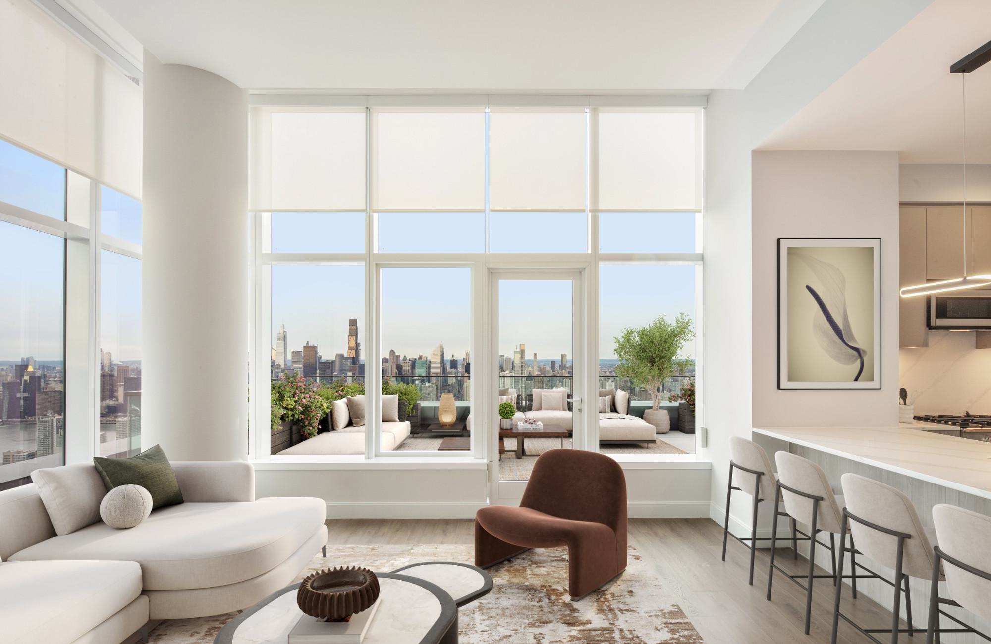 Luxury apartment with floor-to-ceiling windows